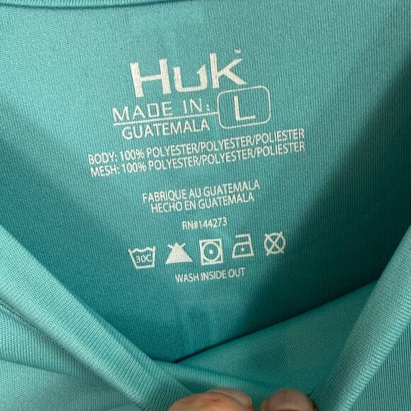 HUK Pursuit Performance Shirt Size L Crew Neck Pullover Sun Protection Fishing - Picture 7 of 16